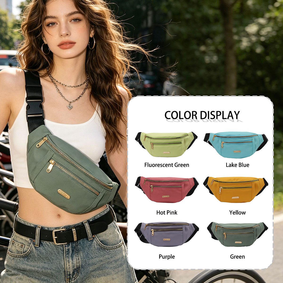 Cycling To Commute - Fashion Casual Solid Color Women's Chest