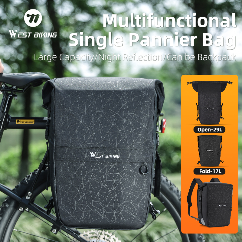 Waterproof Cycling Commute - WEST BIKING 17-29L Bicycle Pannier Bag