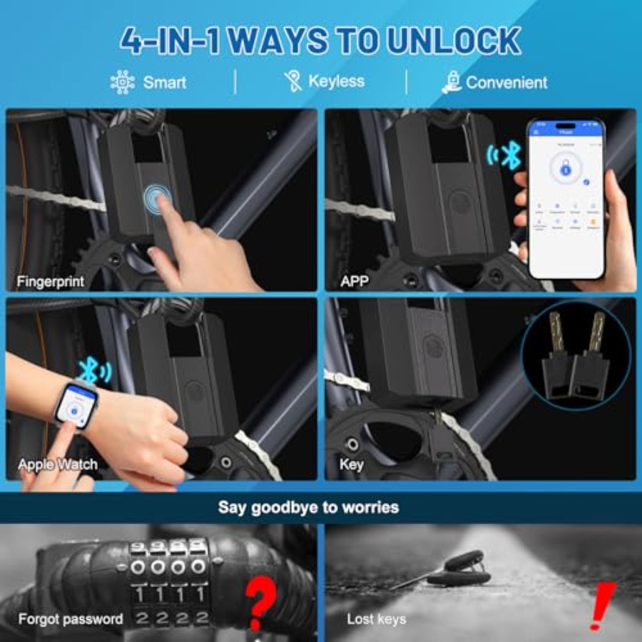 Smart Fingerprint Bike U Lock  - U Lock Heavy Duty review and price