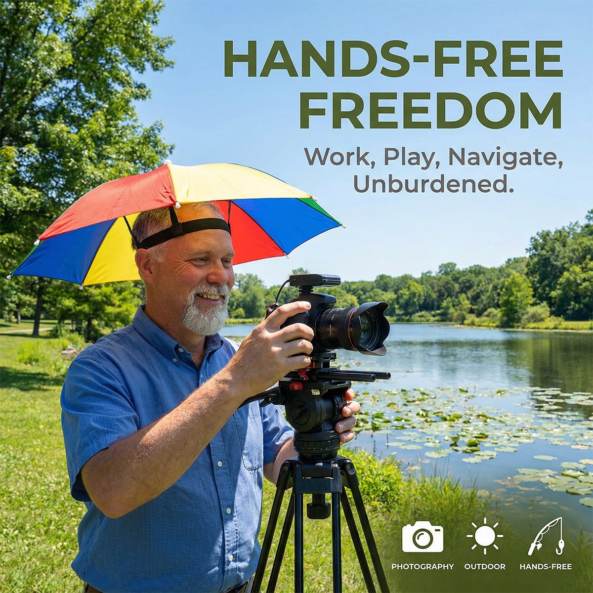 Hands Free Head Wear Umbrella  - Cycling Commute Rain review and price