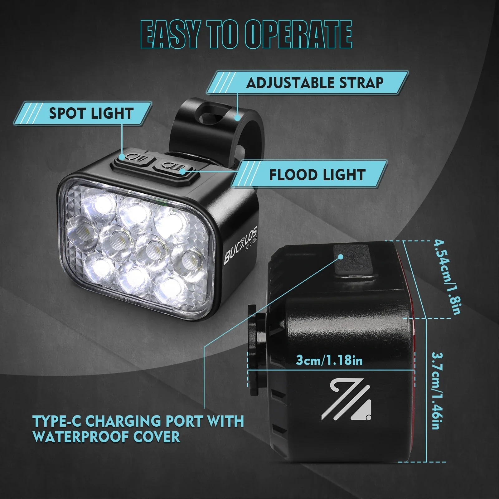OEM/ODM BUCKLOS USB Charge Bic - Bike Light Front Rear review and price