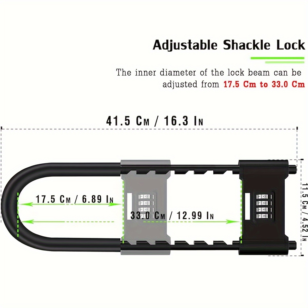 16.5 inch 4 Digit Heavy Duty U - U Lock Heavy Duty review and price